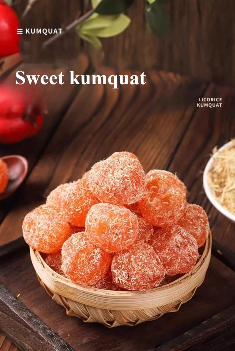 Rock Sugar Kumquats【17.74OZ/Can】Natural Fresh Fruit Snacks,Healthy Preserved Fruit Snacks,Dim Sum,Delicious Classic Chinese Snack Gifts,Dried Mixed Fruits (1can,Sweet kumquat) - Image 4