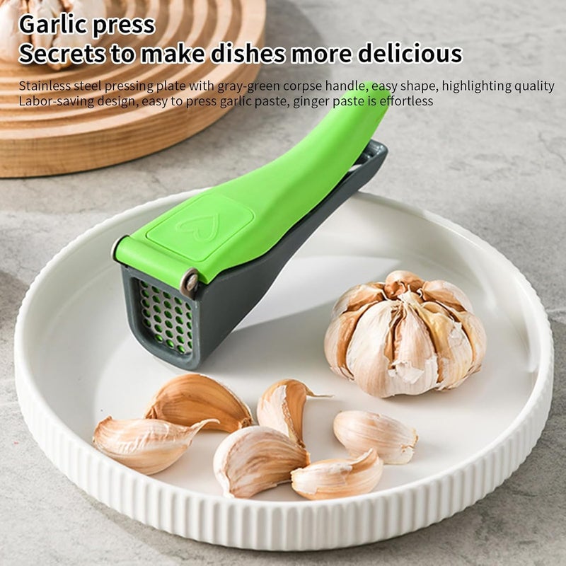Garlic Crusher, Manual Garlic Press with Detachable Design and Anti-Slip Handle, Stainless Steel Garlic Chopper and Mincer for Easy Meal Preparation, Kitchen Tool for Home Cooking - Image 2