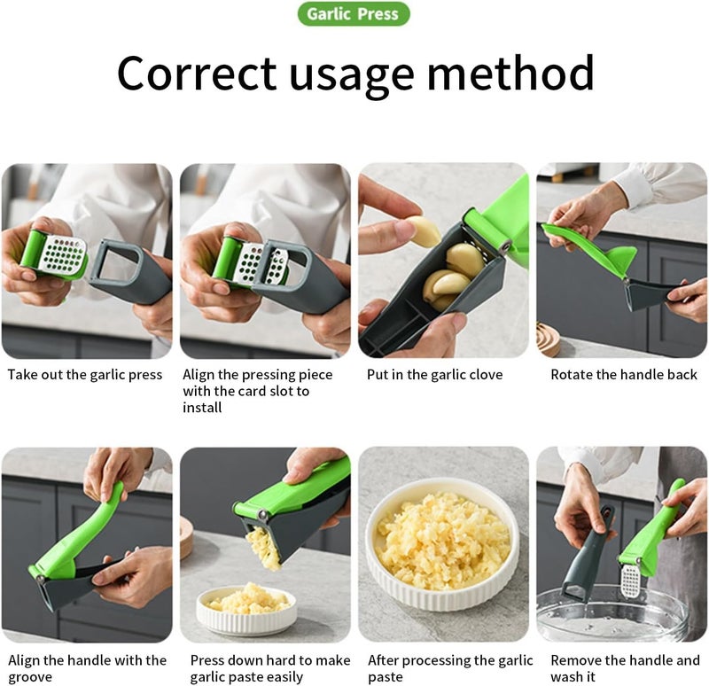 Garlic Crusher, Manual Garlic Press with Detachable Design and Anti-Slip Handle, Stainless Steel Garlic Chopper and Mincer for Easy Meal Preparation, Kitchen Tool for Home Cooking - Image 5