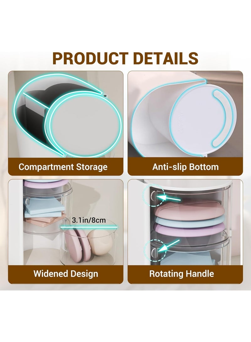 Bukela 3-Layer Organizer, Hair Accessories Organizer with Hair Brush Holder, Rotatable Makeup Brush Holder for Necklaces, Earring, Bracelet, Ring, Makeup Brushes, Hair Clip and Hair Accessories (White) - Image 2