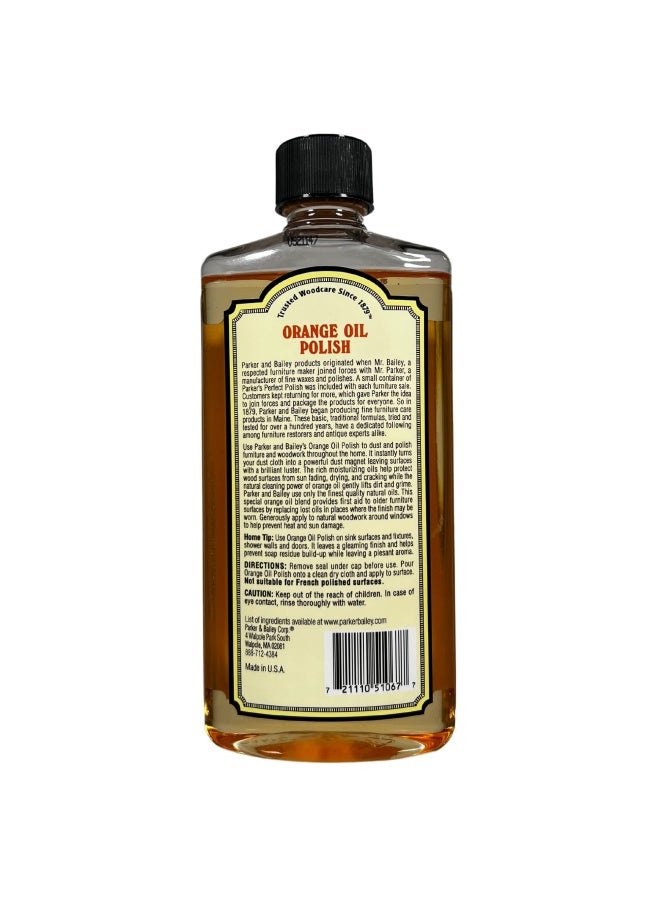 Parker & Bailey PARKER  BAILEY ORANGE OIL POLISH  Natural Orange Scented Wood Cleaner  Furniture Polish Cleans Renews Restores  Rejuvenates Wood Surfaces Protects from Drying or Cracking Shiny Finish 16oz  - Image 3