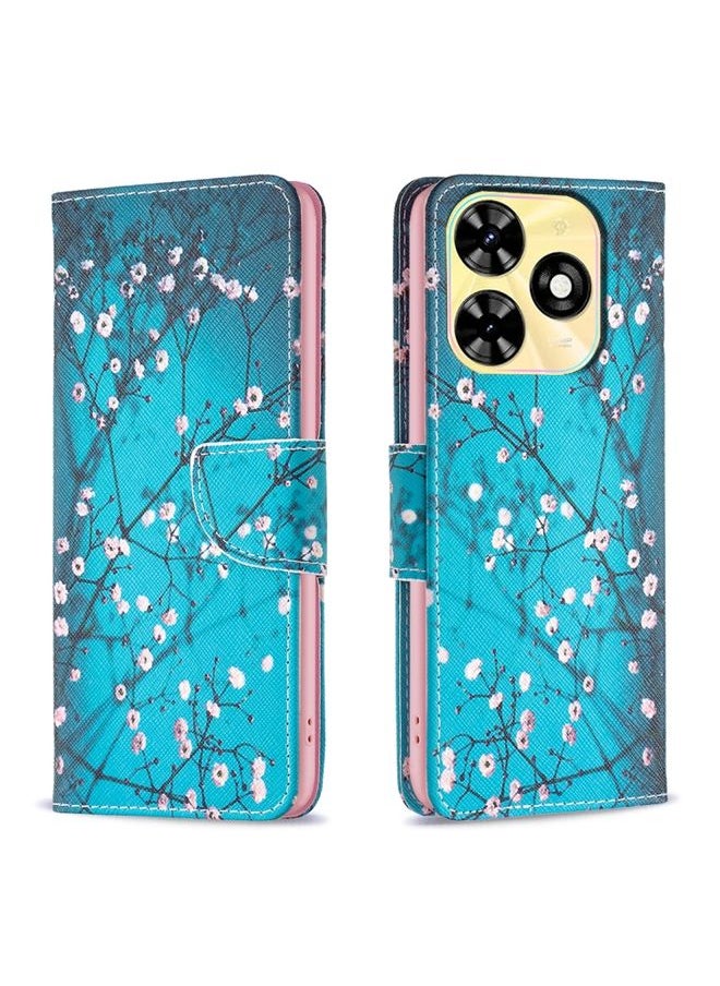HuHa - Case Cover For 适用于Tecno Spark Go 2024 / 20C / POP 8 Colored Drawing Pattern Leather Phone Case(Plum Blossom) - Image 1