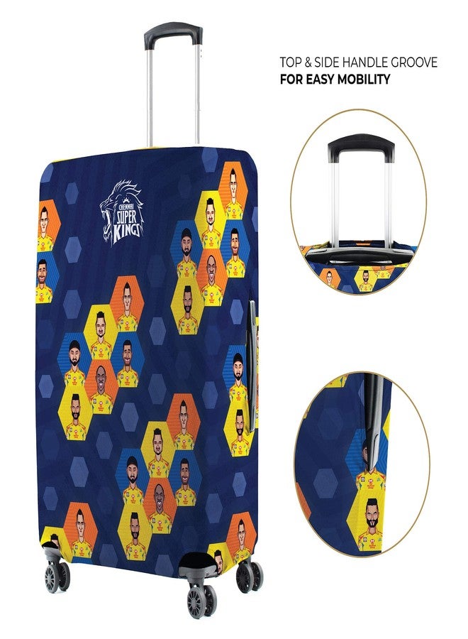 Nasher Miles x Chennai Super Kings (CSK) Polyester Multi Colored Honeycomb 65 cm (24 Inch) Medium Protective Luggage Cover - Image 3