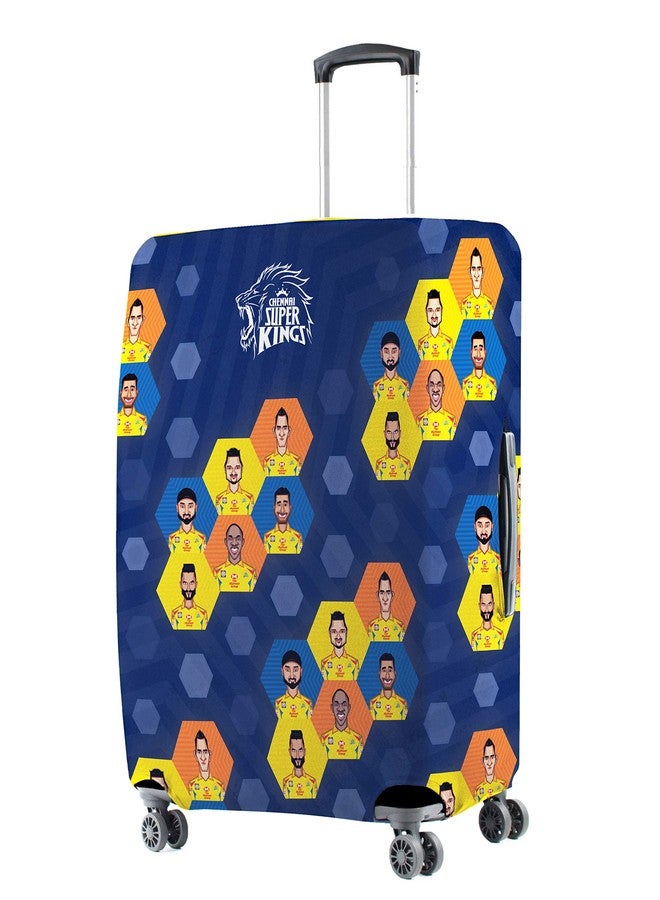 Nasher Miles x Chennai Super Kings (CSK) Polyester Multi Colored Honeycomb 65 cm (24 Inch) Medium Protective Luggage Cover - Image 1