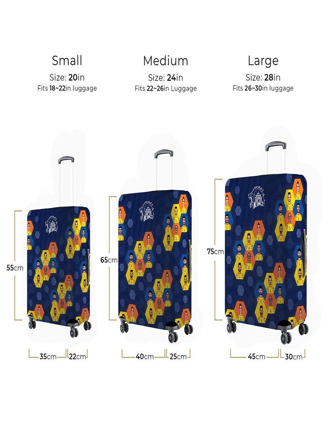 Nasher Miles x Chennai Super Kings (CSK) Polyester Multi Colored Honeycomb 65 cm (24 Inch) Medium Protective Luggage Cover - Image 5
