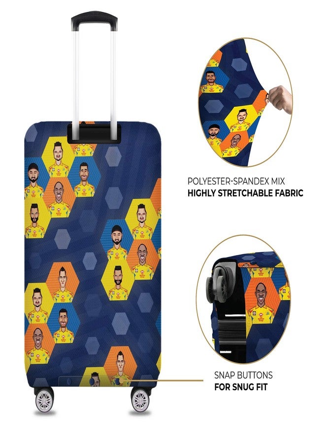 Nasher Miles x Chennai Super Kings (CSK) Polyester Multi Colored Honeycomb 65 cm (24 Inch) Medium Protective Luggage Cover - Image 4