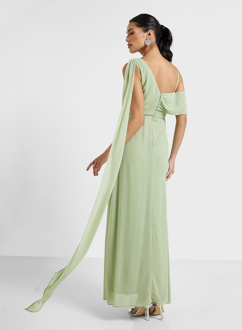 TFNC Draped Chiffon Dress - Image 2