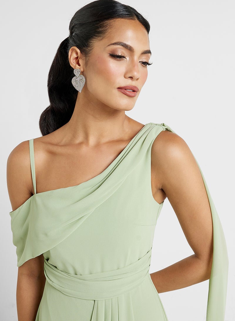 TFNC Draped Chiffon Dress - Image 3