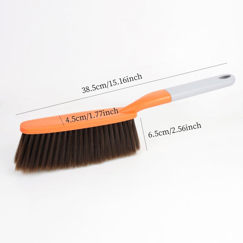 kagyuan 1 Pack 15" Hand Broom Brush,Soft Bristle Cleaning Brush,Counter Brush, Crumb Debris Sweeping Brush,Dusting Brush,Comfort for Car Bed Couch Desk Sofa Furniture Clothes,Small Particles Hair Remover - Image 3