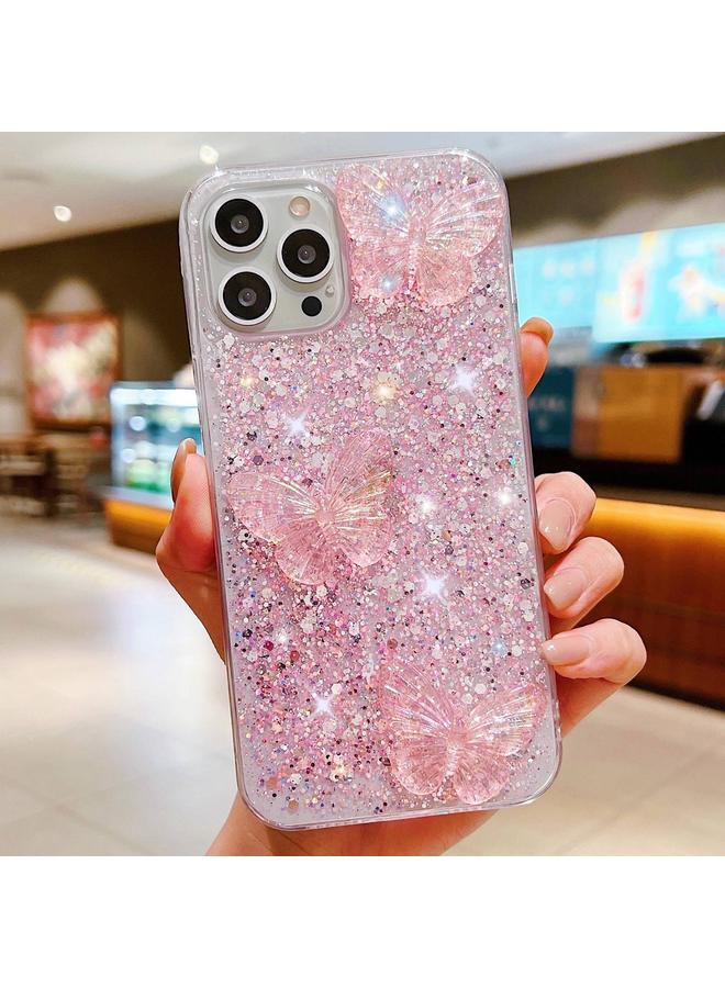 Zaboon Case For iPhone 11 Starry Sequin Crystal Butterflies Epoxy TPU Phone Case - Image 2