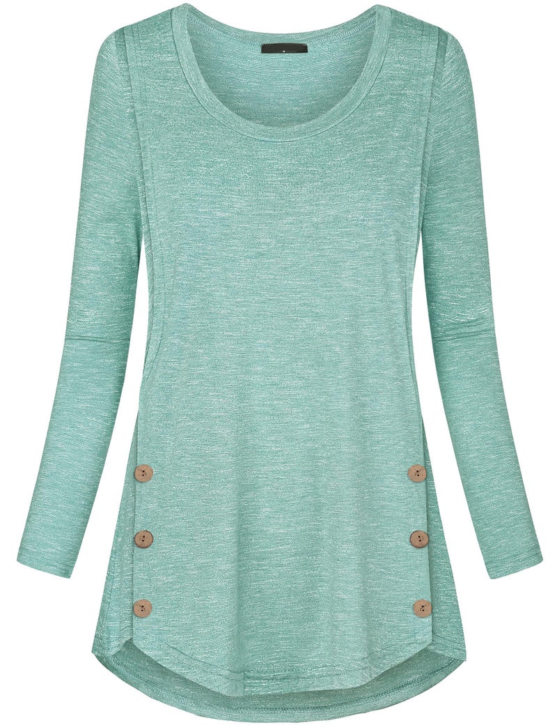 connche Quinee Long Sleeve Shirts for Women,Womens Maternity Tunic Postpartum Outdoor Pregnancy Tops Nursing Clothes Mint Green XL - Image 2