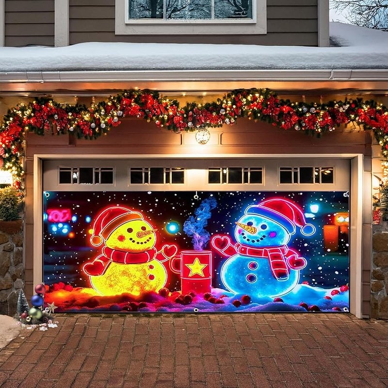 Christmas Garage Door Banner Size B Waterproof LED Light Outdoor Holiday Decor For House Party Yard - Image 4