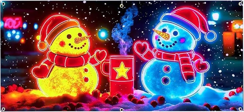 Christmas Garage Door Banner Size B Waterproof LED Light Outdoor Holiday Decor For House Party Yard - Image 2