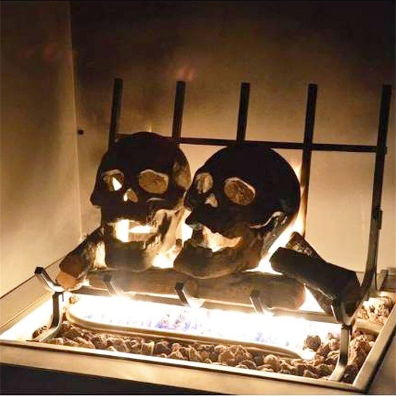 YTCPMHEA 2022 New Terrifying Human Skull Fire Pit, Fireproof Imitated Human Skull Ceramic, Durable Reusable Fire Pit Skulls, Halloween Skulls Shaped Fire Stones for Fire Pits Bonfire Campfire Fireplaces (1PCS) - Image 3