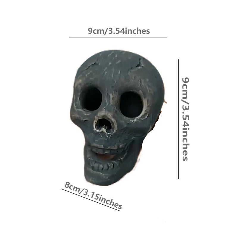 YTCPMHEA 2022 New Terrifying Human Skull Fire Pit, Fireproof Imitated Human Skull Ceramic, Durable Reusable Fire Pit Skulls, Halloween Skulls Shaped Fire Stones for Fire Pits Bonfire Campfire Fireplaces (1PCS) - Image 5