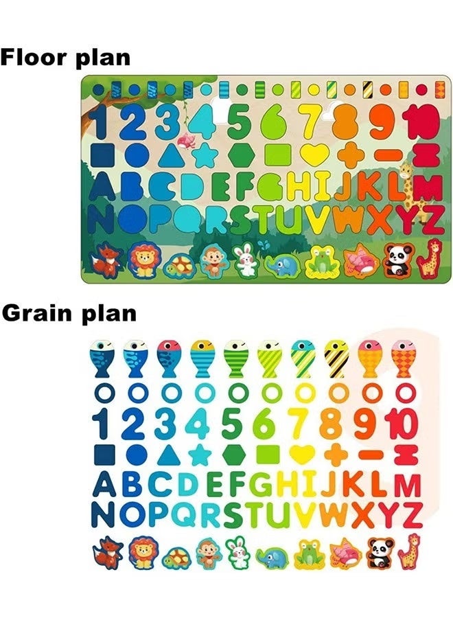 يلا جوي لغز الأرقام المغناطيسية الخشبية، ألعاب صيد الأسماك للأطفال الصغار التعليم المنزلي ألعاب التعليم ما قبل المدرسة، فرز الأشكال العد لعبة، كتل رزم الألوان، الأرقام الخشبية هدية المنشار - Image 2