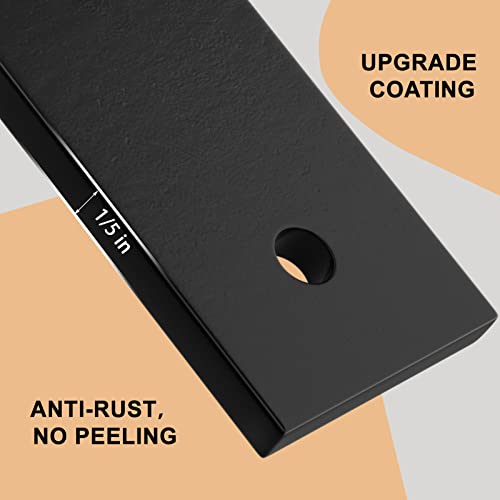 LuckIn 8 Inch Wall Shelf Brackets (Fit 7.25" Board) 4-Pack, Heavy Duty Black Iron, Mantel, Kitchen, Bathroom Floating Shelf Hardware - Image 4