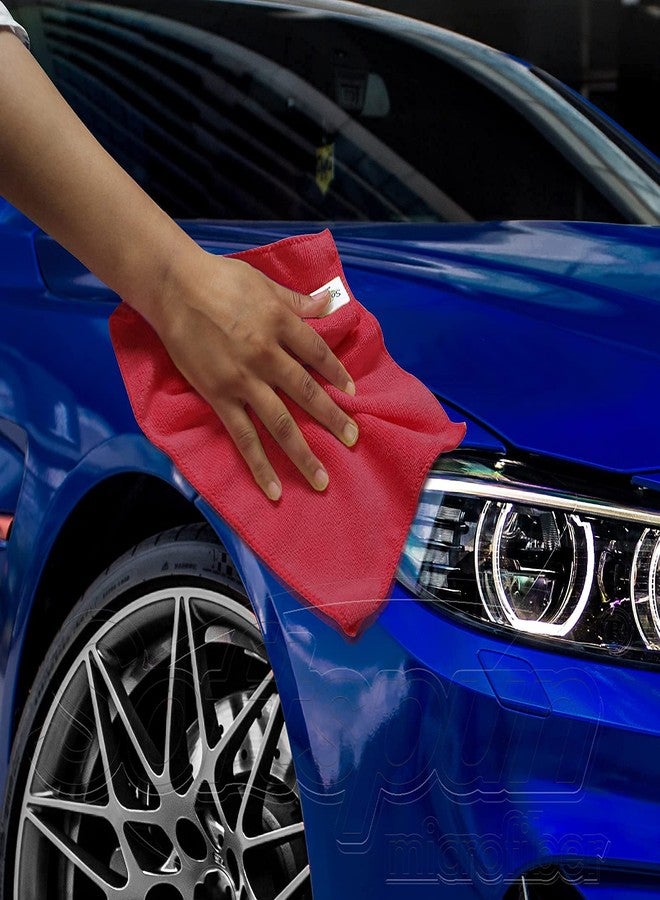 SOFTSPUN Microfiber Small Wipes 20x30 Cms, 15 Piece Towel Set, 340 GSM Red! Multi-Purpose Super Soft Absorbent Cleaning Towels, Cleans & Polishes Everything in Your Home, Kitchen & Office. - Image 3
