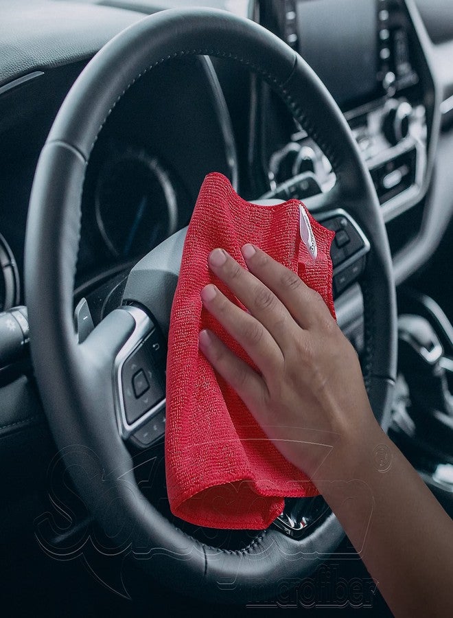 SOFTSPUN Microfiber Small Wipes 20x30 Cms, 15 Piece Towel Set, 340 GSM Red! Multi-Purpose Super Soft Absorbent Cleaning Towels, Cleans & Polishes Everything in Your Home, Kitchen & Office. - Image 2