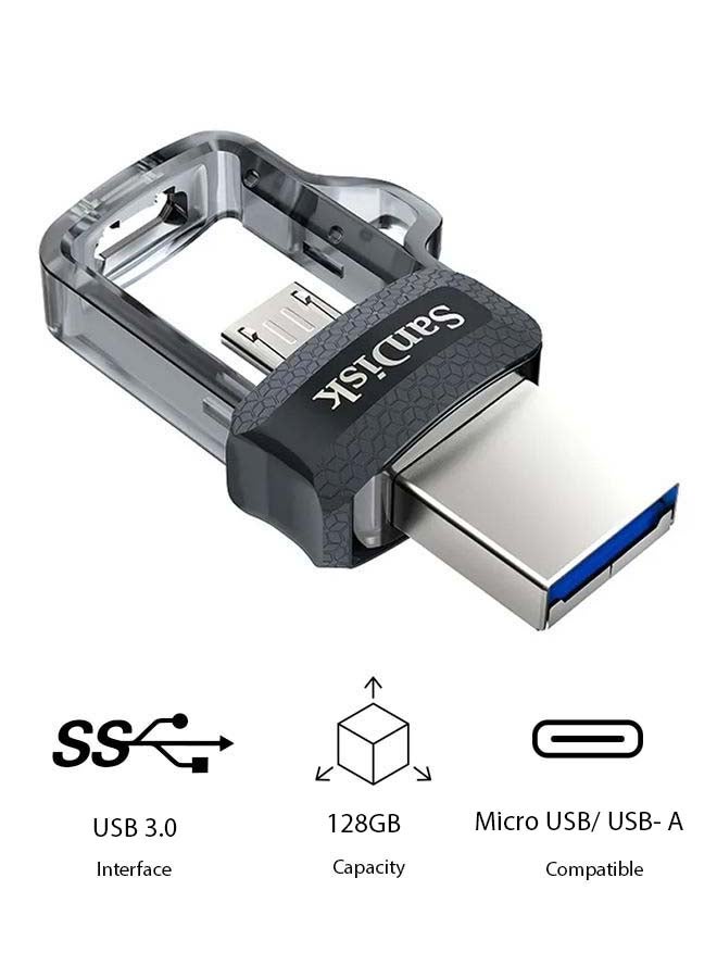 sandisk Ultra Dual Drive m3.0 USB Type A Read Speed 130MB/s for Windows 7, Windows 8, Windows 10, Mac OS X v10.9+ SDDD3-128G-G46 - Image 1