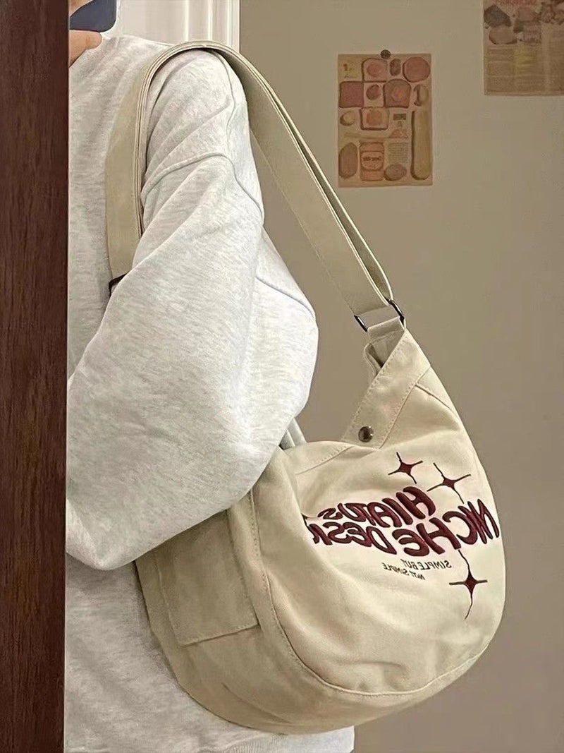 Women's Canvas Crossbody Bucket Bag - Image 2