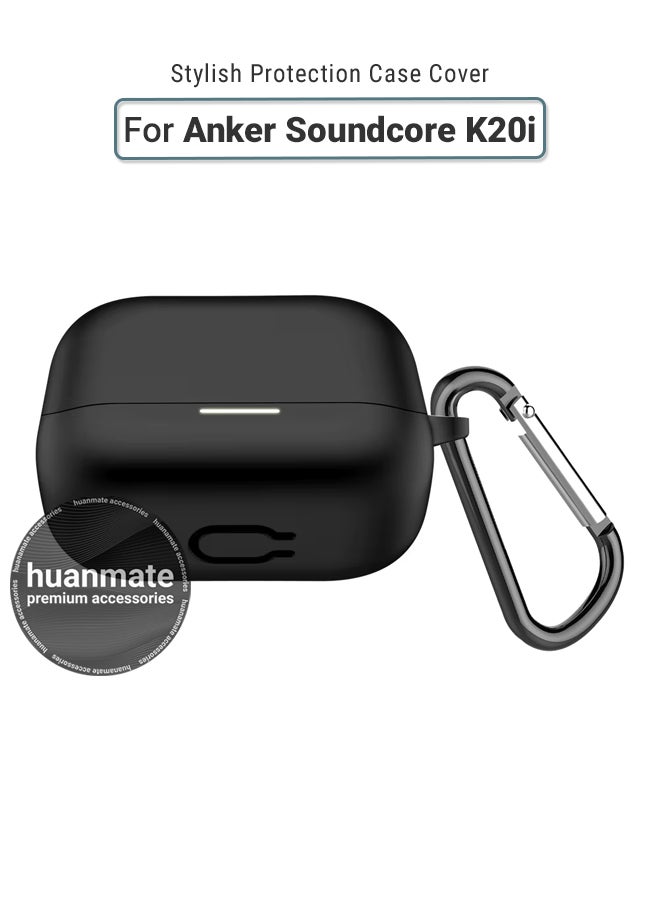 huanmate Anker Soundcore K20i Silicone Case Cover - Black - Made with Soft Silicone, Lightweight & Durable - Stylish Design, Accurate Cut-outs, Easy Installation & Removal  - Image 1