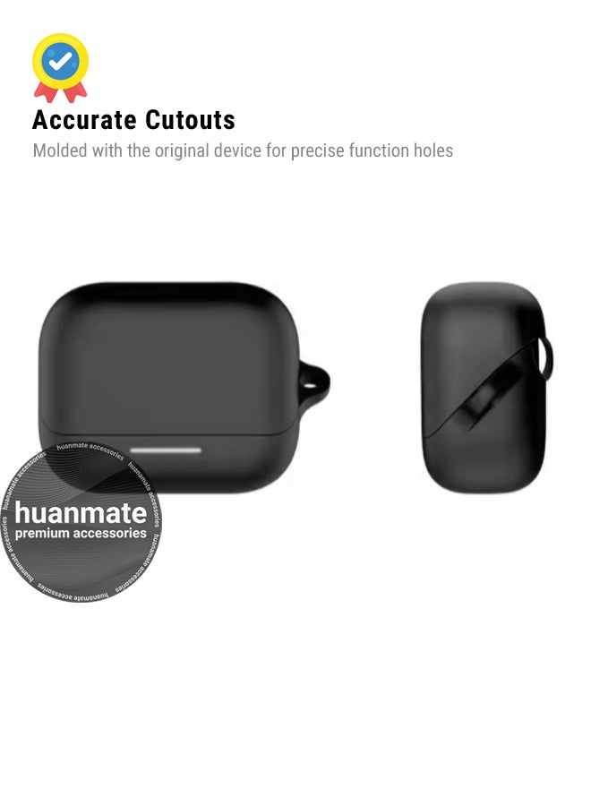 huanmate Anker Soundcore K20i Silicone Case Cover - Black - Made with Soft Silicone, Lightweight & Durable - Stylish Design, Accurate Cut-outs, Easy Installation & Removal  - Image 5