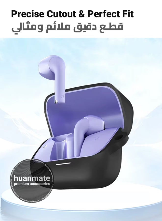 huanmate Anker Soundcore K20i Silicone Case Cover - Black - Made with Soft Silicone, Lightweight & Durable - Stylish Design, Accurate Cut-outs, Easy Installation & Removal  - Image 2