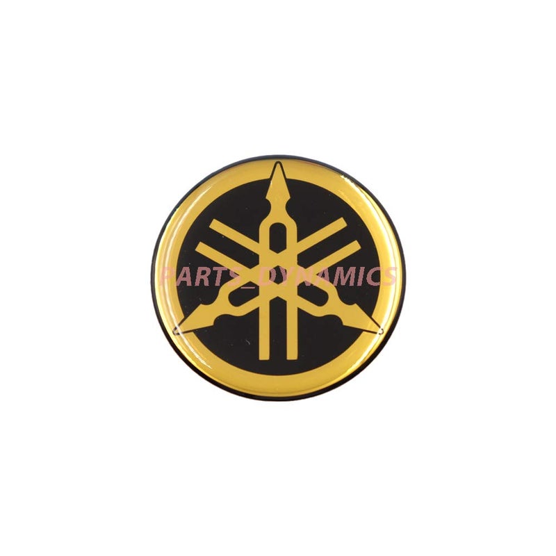 YAMAHA 45mm Diameter YAMAHA Tuning Fork Decal Sticker Emblem Logo Black/Gold Raised Domed Gel Resin Self Adhesive Motorcycle/Jet Ski/ATV/Snowmobile - Image 3