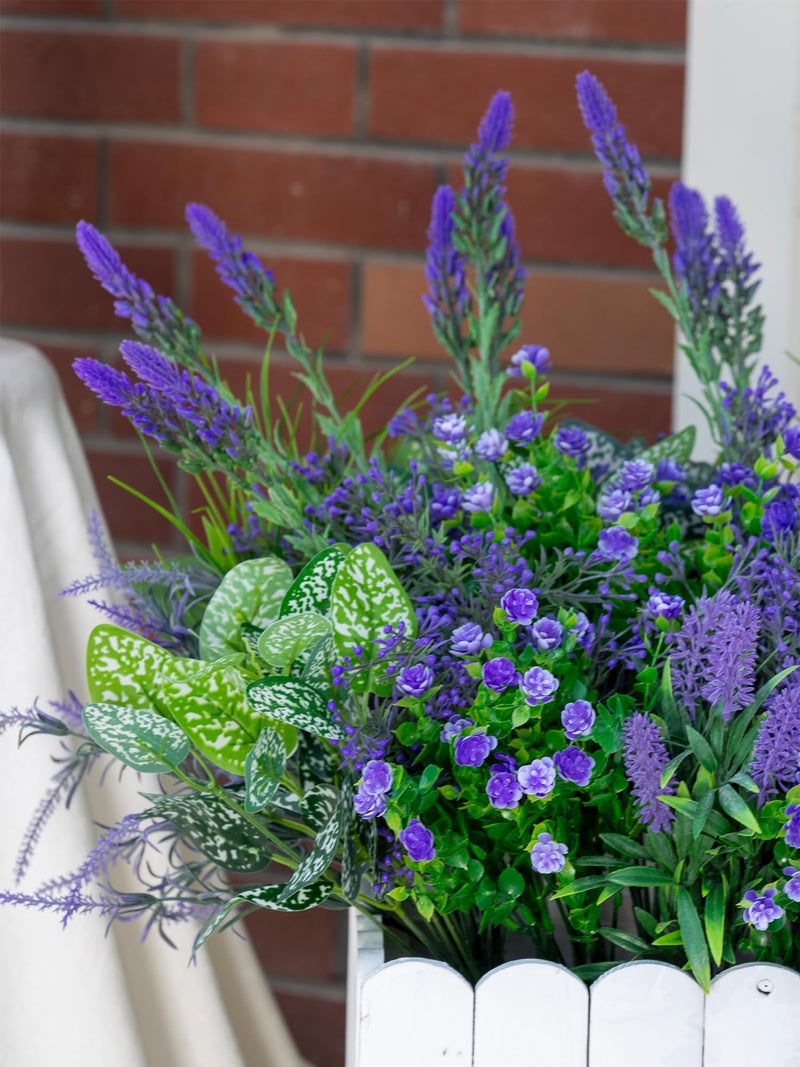 Green Moon 20 Bundles Artificial Lavender Plants Outdoor Fake Outdoor Plants UV Resistant for Home Planter Garden Patio Yard Decor - Image 4