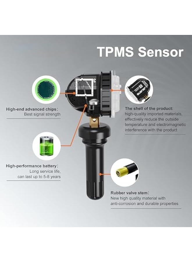 توبليو حساس TPMS لجهاز GM - حساس ضغط الإطارات 315 ميجاهرتز، متوافق مع بويك كاديلاك شيفروليه جي إم سي بونتياك - بديلاً عن #13598771، 13598772، 13586335 - Image 4