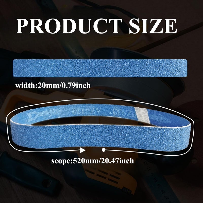 10pcs 520x20mm Sandpaper Belt Grit240 for Polishing Grinding High Durability Abrasive Sanding Belt for Belt Sander Machine - Image 2