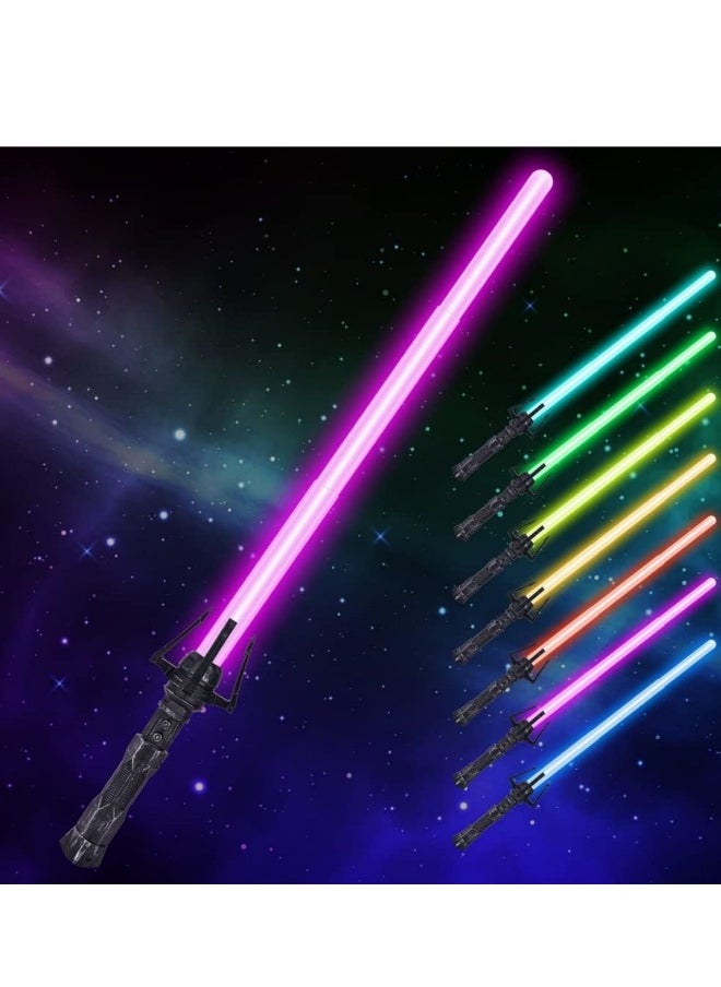 2PCS Light Up Saber with Sound, 7 Colors Retractable Light Sabers for Kids, Light Saber Sword Toys for Boys Kids Gift Party Favors, Fashion Cosplay Toy for Adult Kids Sound Force Lightsaber  - Image 1