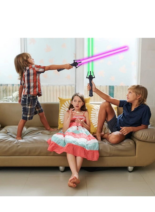 2PCS Light Up Saber with Sound, 7 Colors Retractable Light Sabers for Kids, Light Saber Sword Toys for Boys Kids Gift Party Favors, Fashion Cosplay Toy for Adult Kids Sound Force Lightsaber  - Image 2