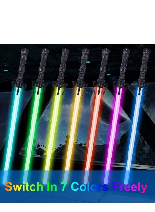 2PCS Light Up Saber with Sound, 7 Colors Retractable Light Sabers for Kids, Light Saber Sword Toys for Boys Kids Gift Party Favors, Fashion Cosplay Toy for Adult Kids Sound Force Lightsaber  - Image 4
