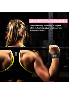 SKDK Non-Slip Silicone Lifting Straps,Cotton Hard Pull Wrist Lifting Straps Grips Band-Deadlift Straps with Cushioned Wrist Padded and Anti-Skid Silicone-for Weightlifting, Bodybuilding, Strength Training  - Image 5
