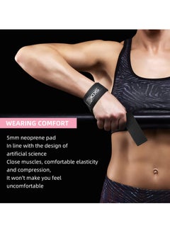 SKDK Non-Slip Silicone Lifting Straps,Cotton Hard Pull Wrist Lifting Straps Grips Band-Deadlift Straps with Cushioned Wrist Padded and Anti-Skid Silicone-for Weightlifting, Bodybuilding, Strength Training  - Image 4