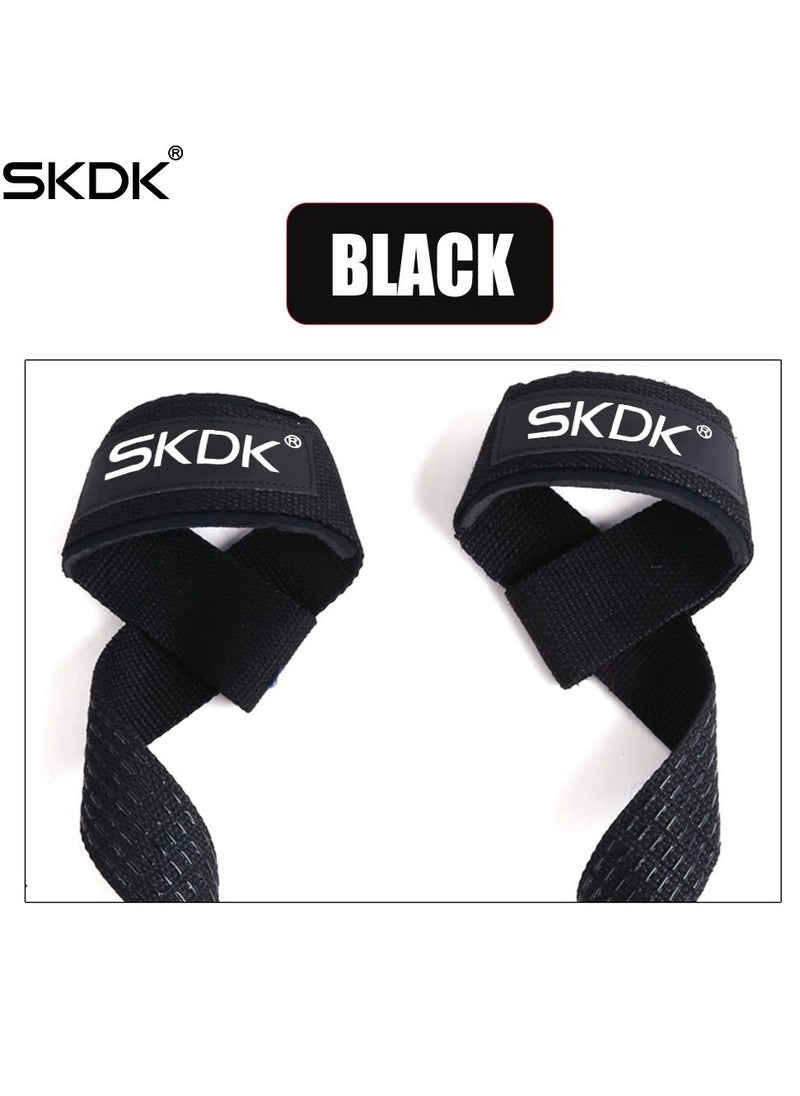 SKDK Non-Slip Silicone Lifting Straps,Cotton Hard Pull Wrist Lifting Straps Grips Band-Deadlift Straps with Cushioned Wrist Padded and Anti-Skid Silicone-for Weightlifting, Bodybuilding, Strength Training  - Image 2
