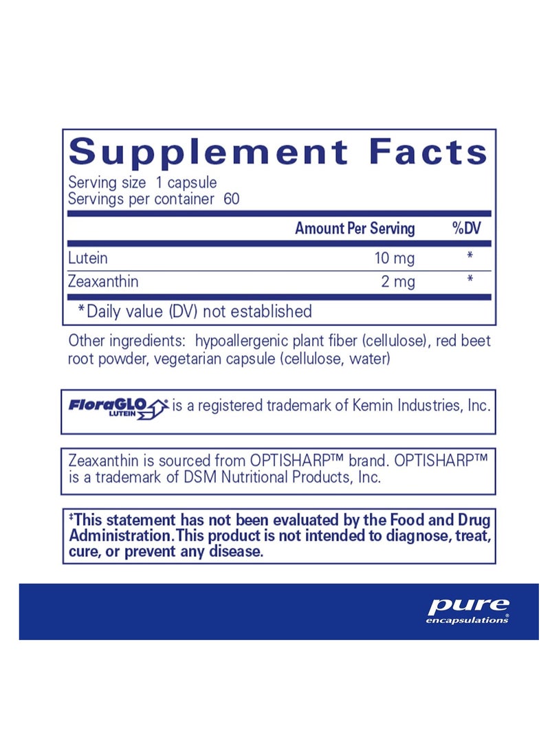 لوتين وزياكسانثين - يدعم الرؤية العامة* - يحافظ على الصبغة البقعية وصحة العين* - دعم مضادات الأكسدة* - مناسب للنباتيين وغير معدل وراثيًا - 60 كبسولة - Image 2