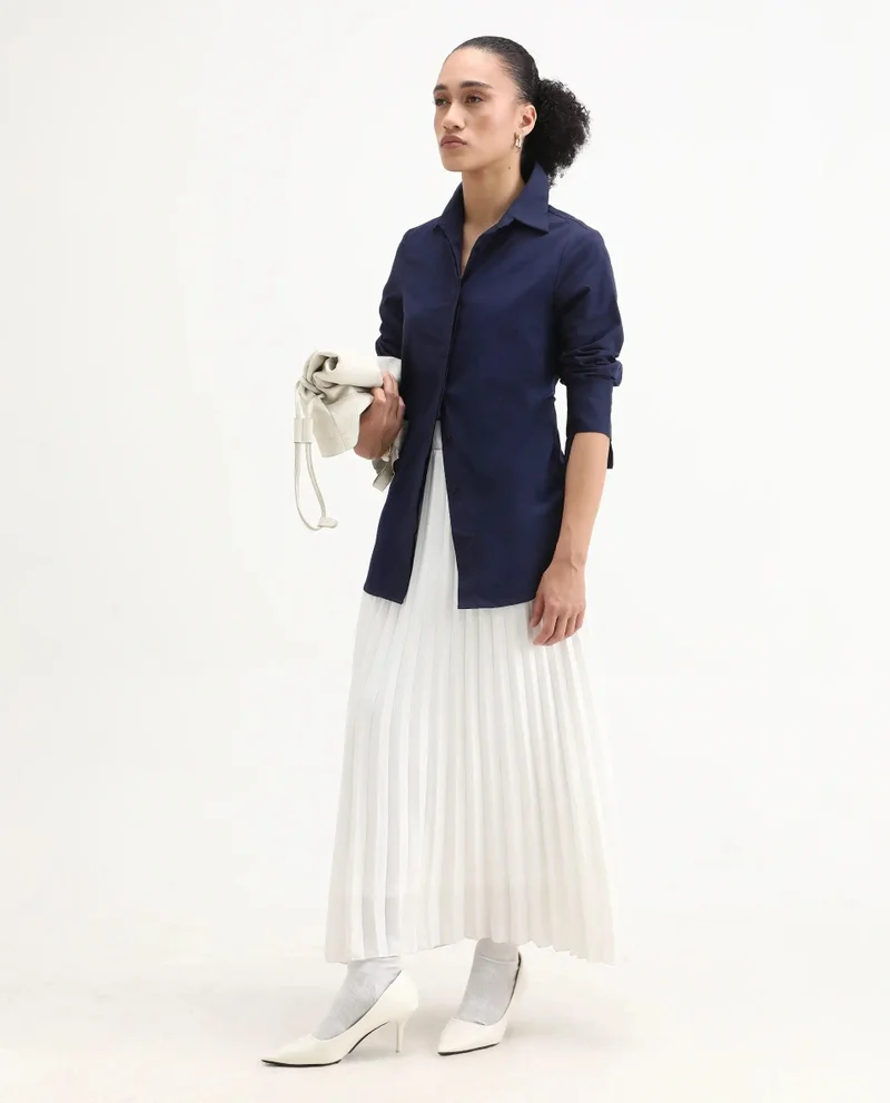 Rareism Women's Oversized Boxy Solid Shirt