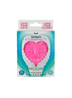 Tangle Angel Reborn Compact Pink Sparkle Detangling Hairbrush Made From Recycled Plastic Best Sustainable Ecofriendly Detangler Comb For All Hair Types Thick Thin Wet Dry Women Girls Kids Travel  - Image 2