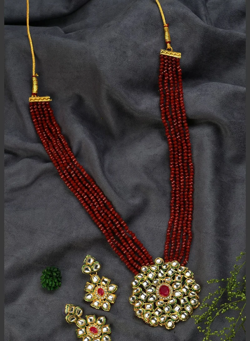 SOHI Kundan Gold Plated Necklace Set