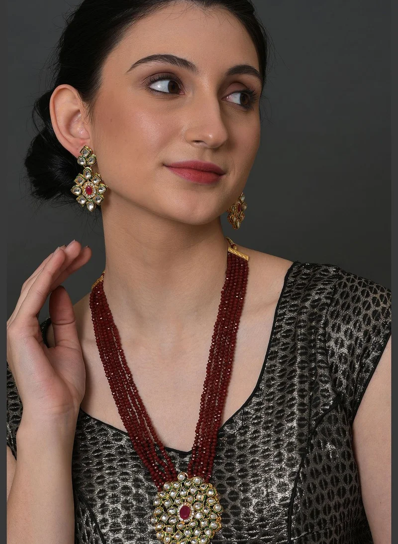 SOHI Kundan Gold Plated Necklace Set
