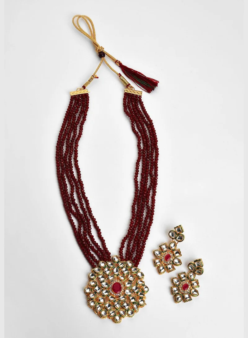 SOHI Kundan Gold Plated Necklace Set