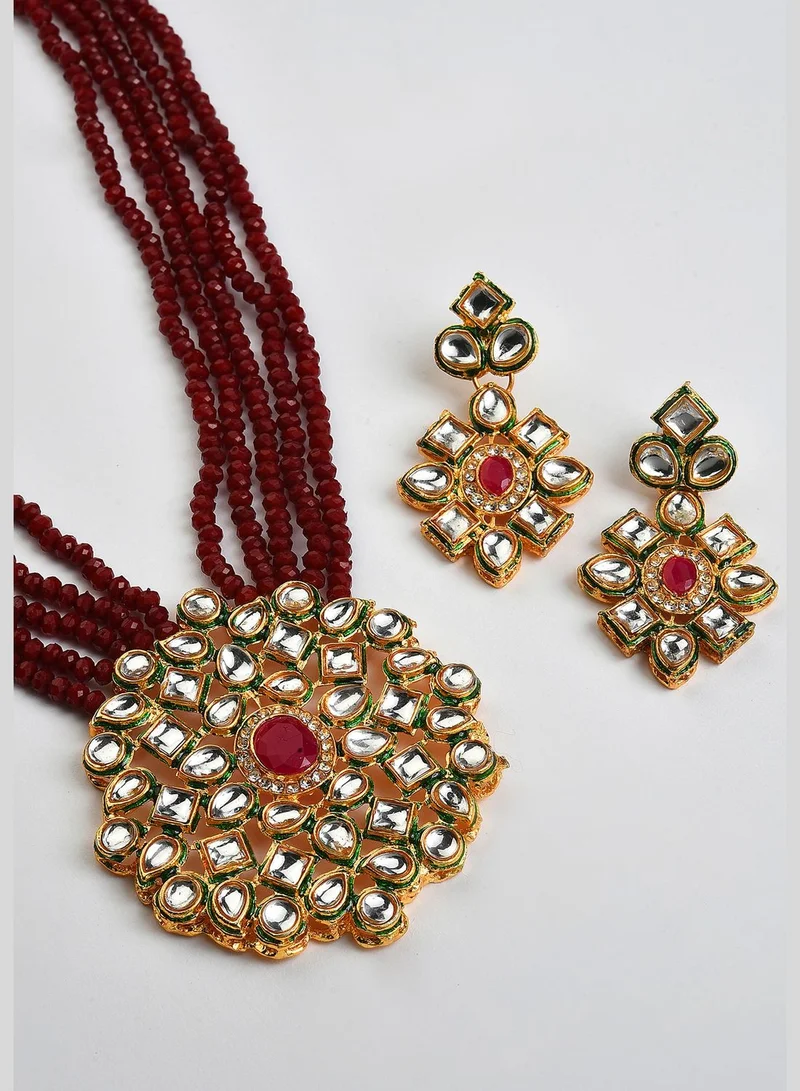 SOHI Kundan Gold Plated Necklace Set