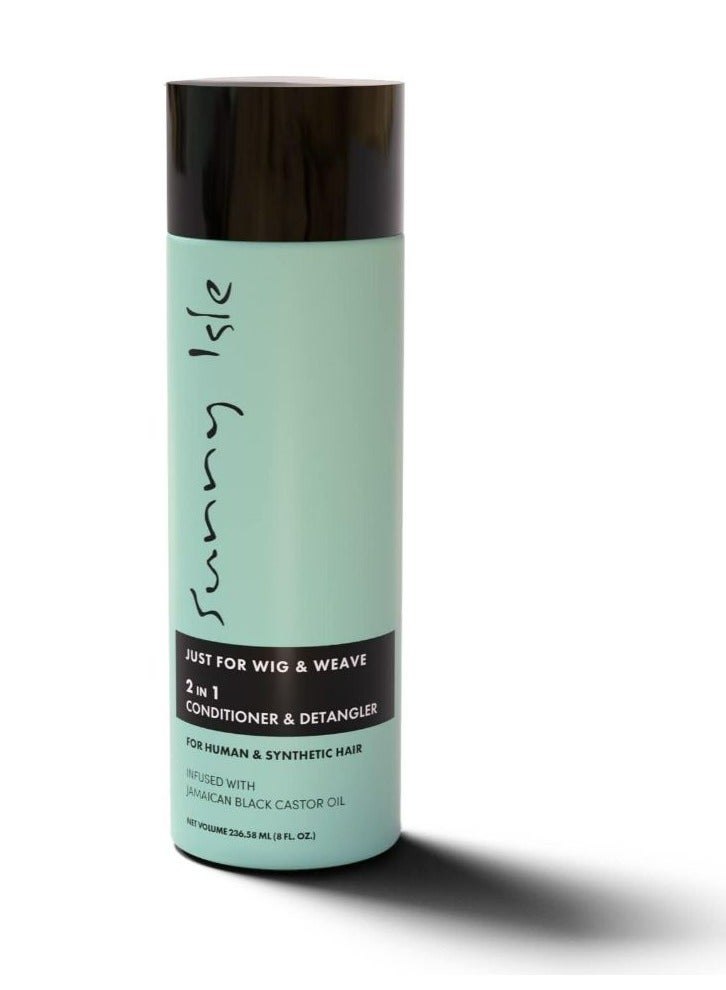 Sunny Isle Just for Wig, Weave, Braid, & Extensions 2N1 Conditioner and Detangler 236.58 ml - Image 1