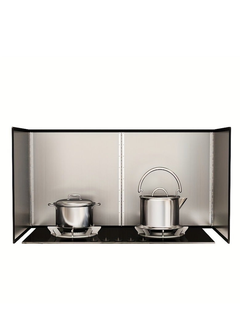 XiuWoo 4 Sided Splatter Guard, Stainless Steel Kitchen Splash Guard, Oil & Heat Resistant, Creative Cooking Baffle for Stove Top Protection, Foldable Stainless Steel Oil Splatter Screens for Frying - Image 2