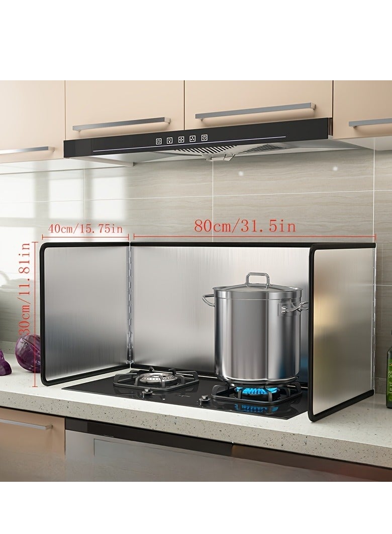 XiuWoo 4 Sided Splatter Guard, Stainless Steel Kitchen Splash Guard, Oil & Heat Resistant, Creative Cooking Baffle for Stove Top Protection, Foldable Stainless Steel Oil Splatter Screens for Frying - Image 3