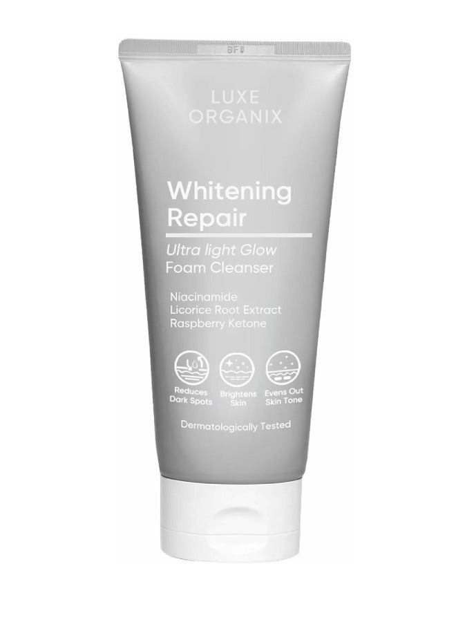 Luxe Organix Whitening Repair Ultra Light Glow Foam Cleanser 150gm - Image 1