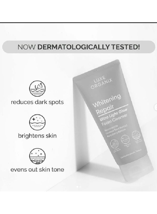 Luxe Organix Whitening Repair Ultra Light Glow Foam Cleanser 150gm - Image 2